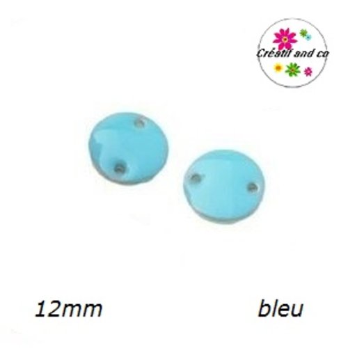 Connecteur cercle bleu émail 12mm