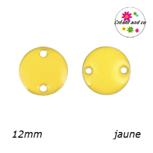 Connecteur cercle jaune émail 12mm