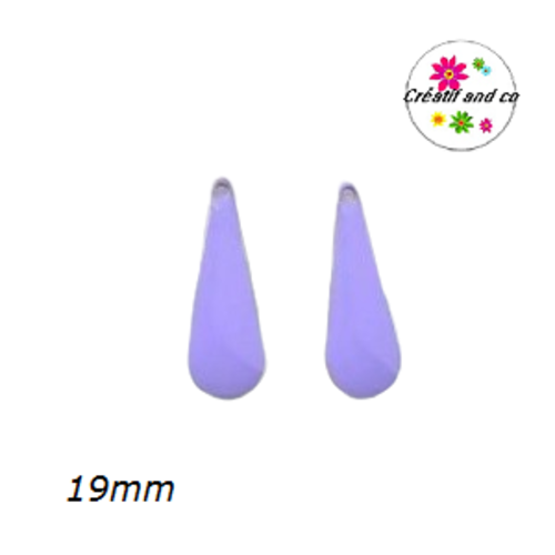 X2 gouttes d'eau parmes émail 19mm