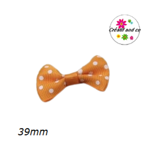 Noeud orange à pois blanc 39mm