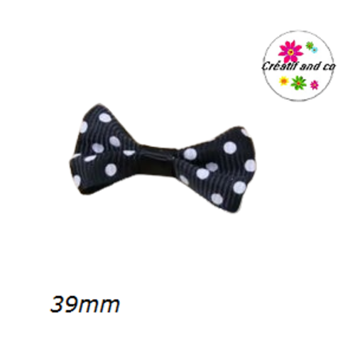 Noeud noir à pois blanc 39mm