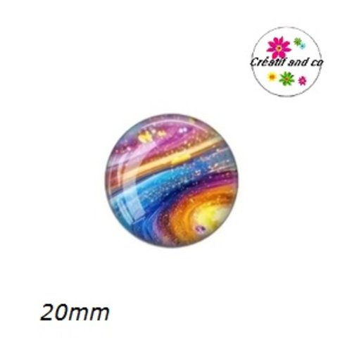 Cabochon coloré  20mm