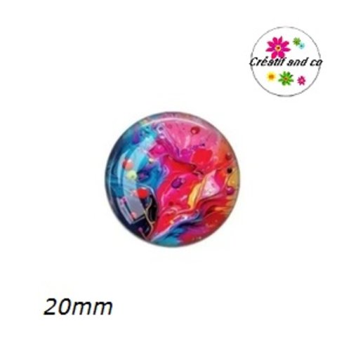 Cabochon coloré  20mm