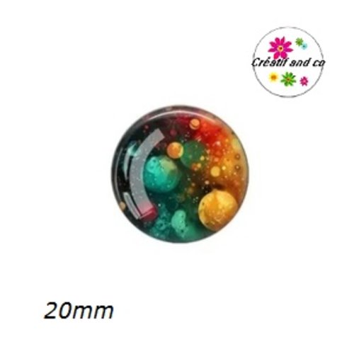 Cabochon coloré  20mm