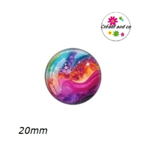 Cabochon coloré  20mm
