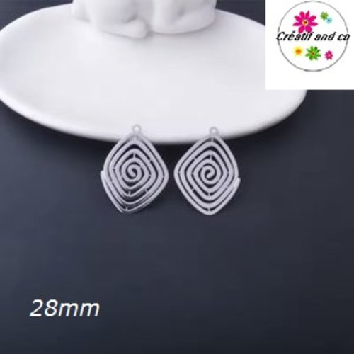 Breloque estampe spirale argent  28mm