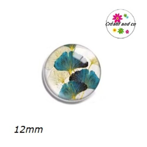 X2 cabochons feuilles de ginkgo 12mm