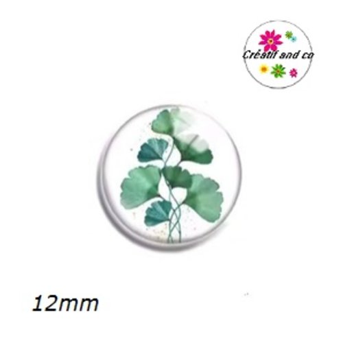 X2 cabochons feuilles de ginkgo 12mm