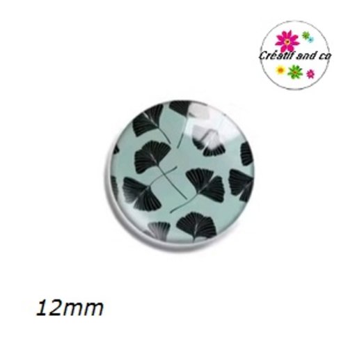 X2 cabochons feuilles de ginkgo 12mm