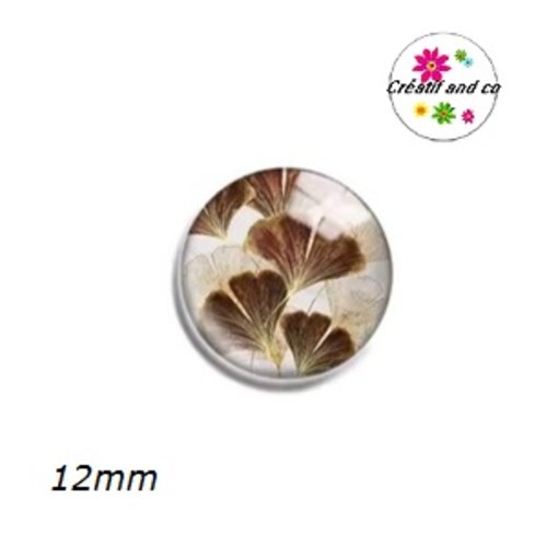 X2 cabochons feuilles de ginkgo 12mm