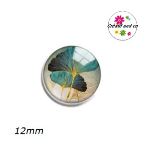 X2 cabochons feuilles de ginkgo 12mm