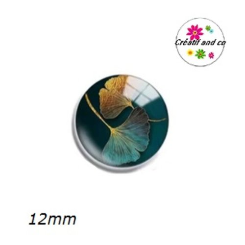 X2 cabochons feuilles de ginkgo 12mm