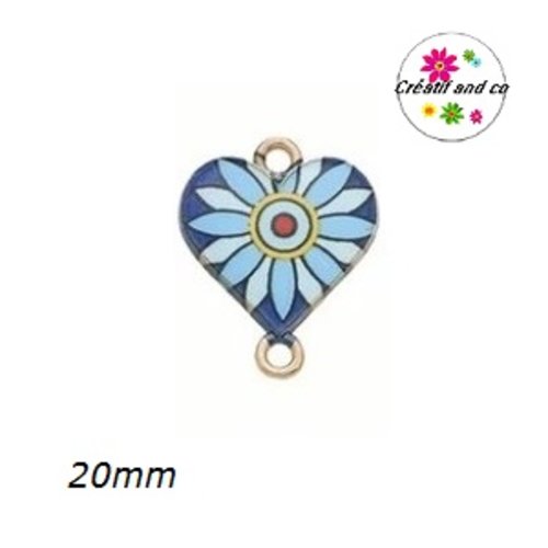 Connecteur coeur émail 20mm
