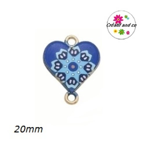 Connecteur coeur émail 20mm