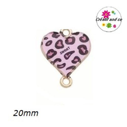 Connecteur coeur émail 20mm