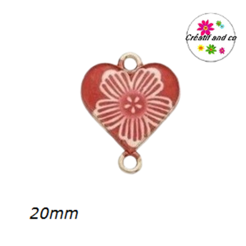 Connecteur coeur émail 20mm