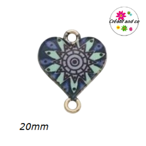Connecteur coeur émail 20mm