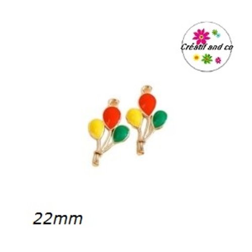 Breloque ballon aux 3 couleurs émail 22mm