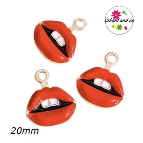 Breloque bouche rouge 20mm
