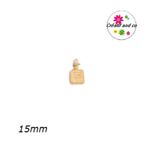 Breloque bouteille de parfum n°5 dorée 15mm