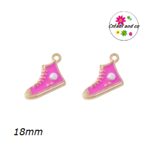Breloque basket haute parme émail 18mm
