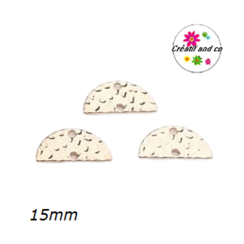 Connecteur demi cercle martelé rose gold 15mm