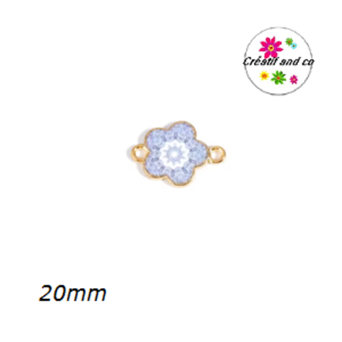 Connecteur fleur mandala émail 20mm