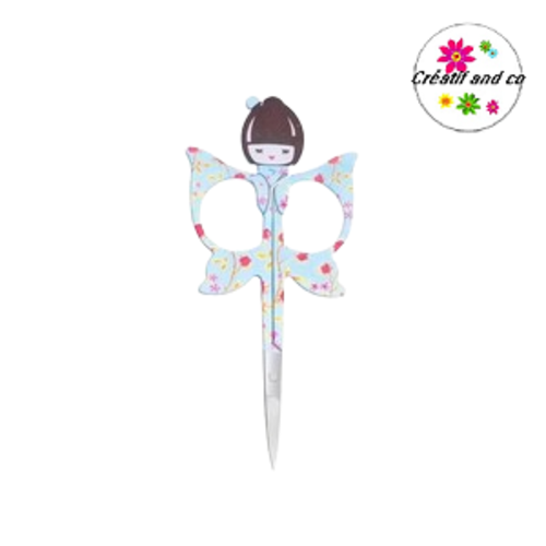 Ciseau multifonctionnel acier inoxydable matriochka à motif fond bleu