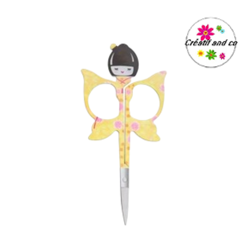 Ciseau multifonctionnel acier inoxydable matriochka à motif fond jaune