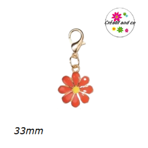 Charm's marguerite rouge émail 33mm