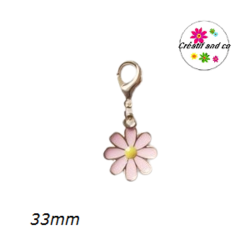 Charm's marguerite rose émail 33mm