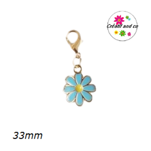 Charm's marguerite bleu émail 33mm