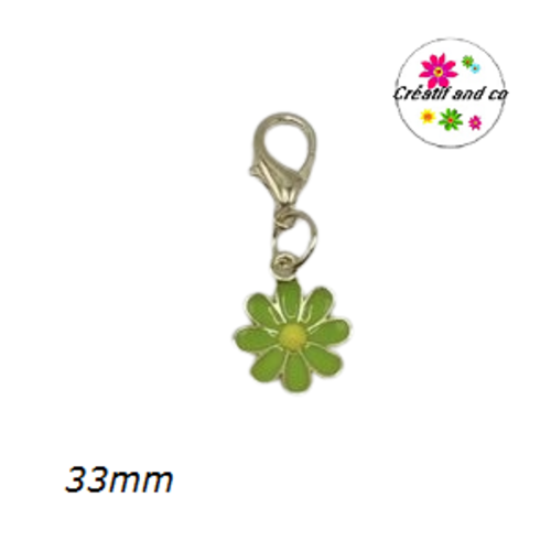 Charm's marguerite verte claire émail 33mm