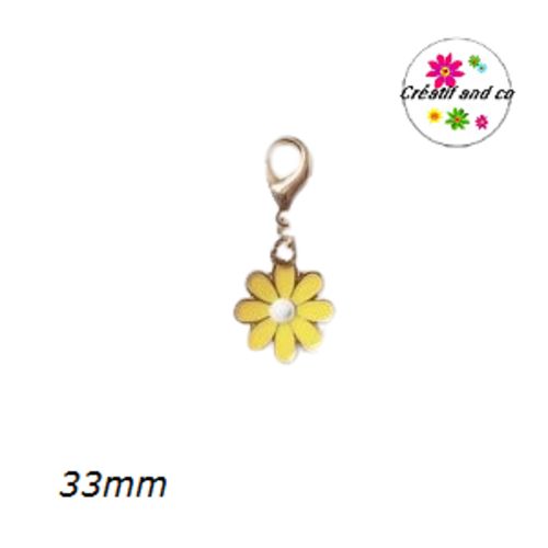 Charm's marguerite jaune d'or émail 33mm