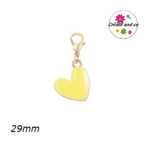 Charm's coeur jaune émail 29mm