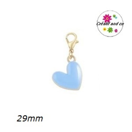 Charm's coeur bleu émail 29mm