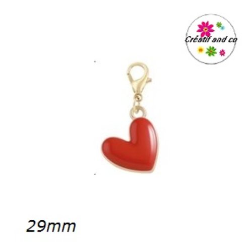 Charm's coeur rouge émail 29mm