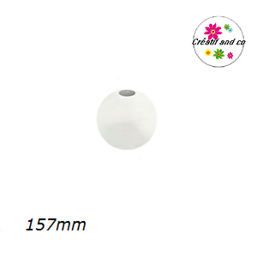 X5 grosses perles rondes bois blanches 16mm