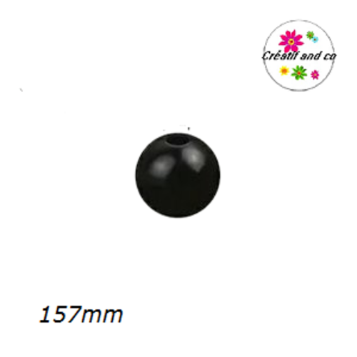 X5 grosses perles rondes bois noires 16mm