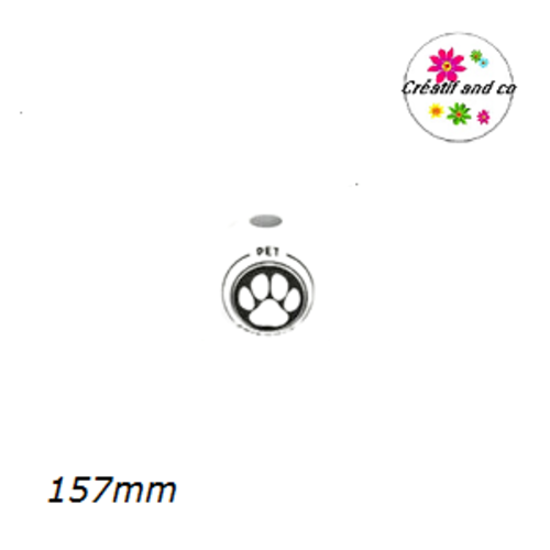 X5 grosses perles rondes bois blanches empreinte patte 16mm