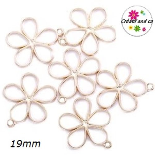 Breloque fleur dorée claire 19mm