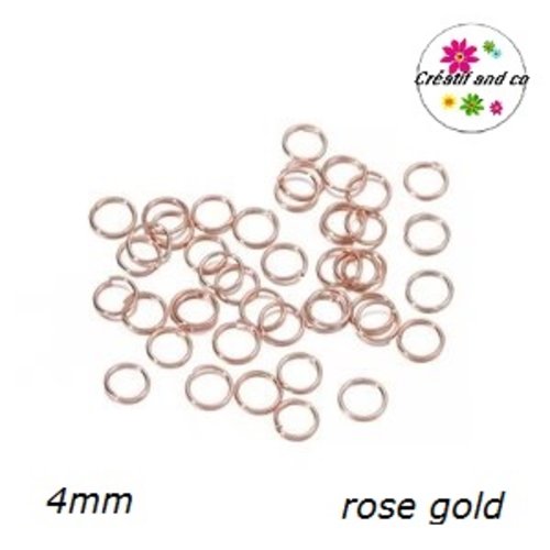 X50 anneaux de jonction rose gold 4mm