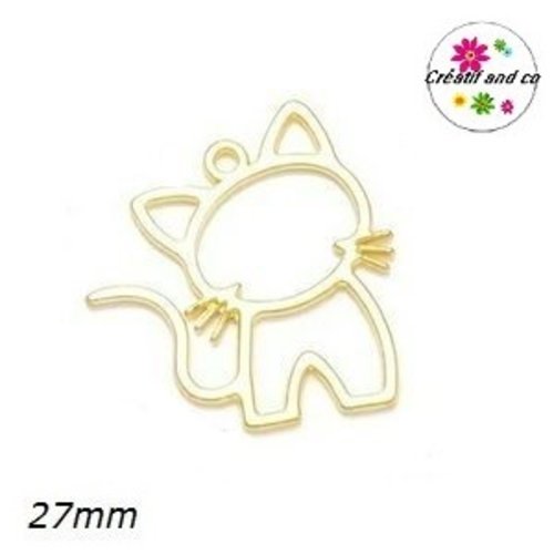 Breloque/pendentif chat doré  27mm