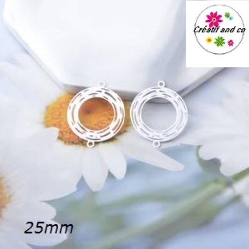 Connecteur estampe cercle blanc 25mm