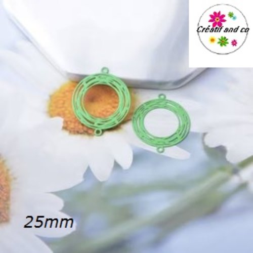 Connecteur estampe cercle vert 25mm