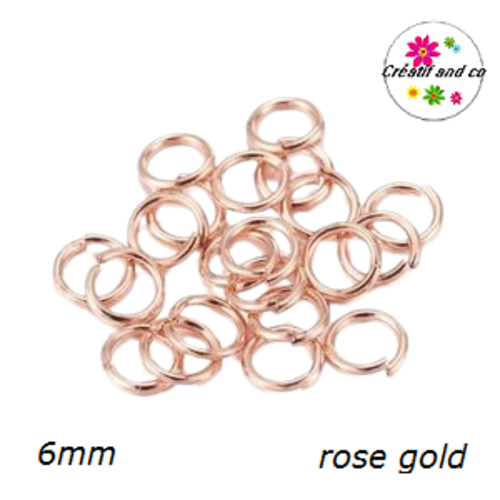X50 anneaux de jonction rose gold 6mm
