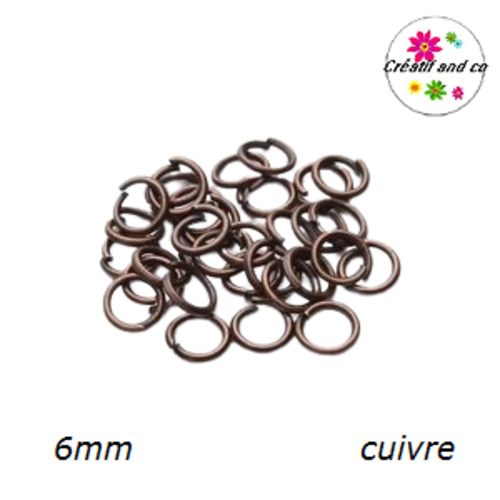 X50 anneaux de jonction cuivrés 6mm