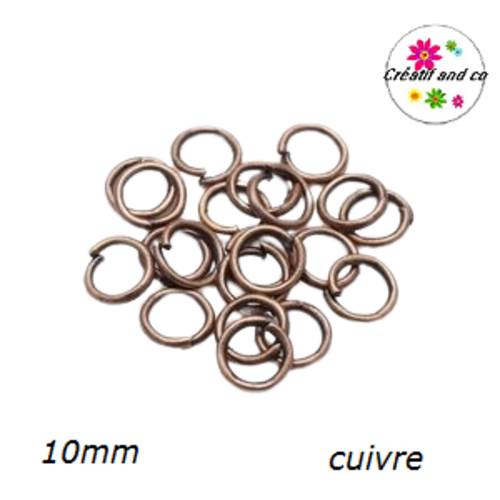 X50 anneaux de jonction cuivrés 10mm
