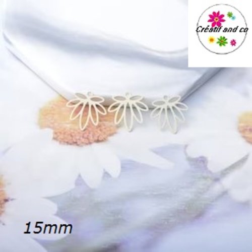 Breloque estampe évidée crème 15mm