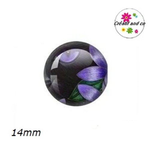 X2 cabochons chat 14mm